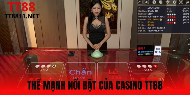 Điểm qua các ưu điểm hấp dẫn của Casino TT88