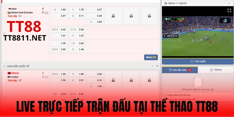Thể thao TT88 cung cấp live trận đấu trực tiếp